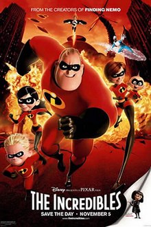 The Incredibles released in 2004 under Pixar. The film follows a family of superheroes.