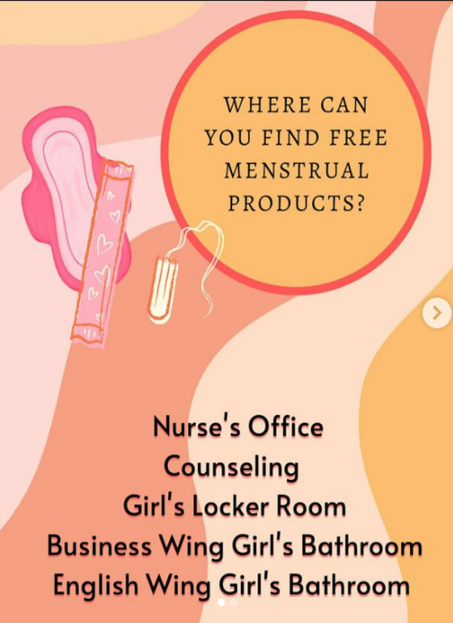 Free menstrual products are now available at Colonia High in these locations: Nurses office, Counseling, Girls Locker room, Business wing bathroom and English wing bathroom.