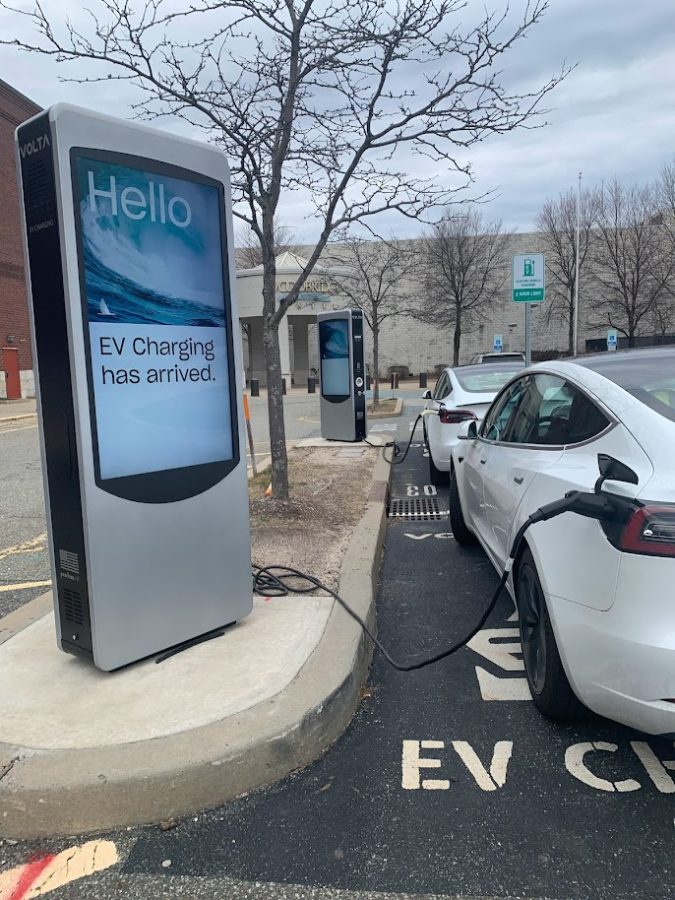 Woodbridge Mall recently installed a few electric charging stations at the mall. These charging stations means there a less parking spots close to the mall entrance. 