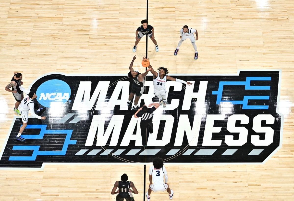 Since 1939, the NCAA March Madness single elimination tournament has been played each year in the spring, except for 2020. Since 1939, the school that won the tournament the most is UCLA.