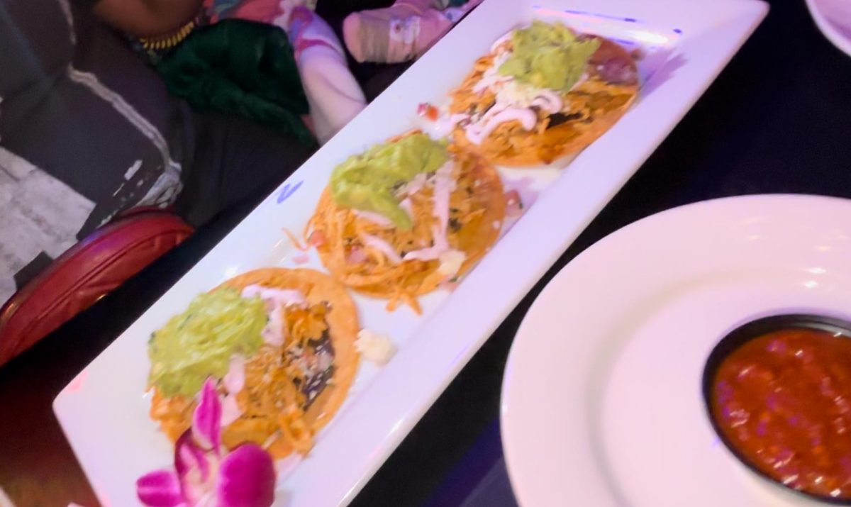 When ordering at La Chula Tex-Mex & House 157, you will be able to experience Carribean, Mexican, Nigerian, and more. The chicken tacos comes with a colorful array vegetables & guacamole.  