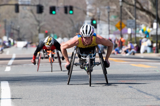 Paralympian Tatyana McFadden takes gold at the 2016 Boston Marathon wheelchair division. With this win, she solidifies her status as the GOAT of women's wheelchair track and field (Photo Credit: Via Flickr)