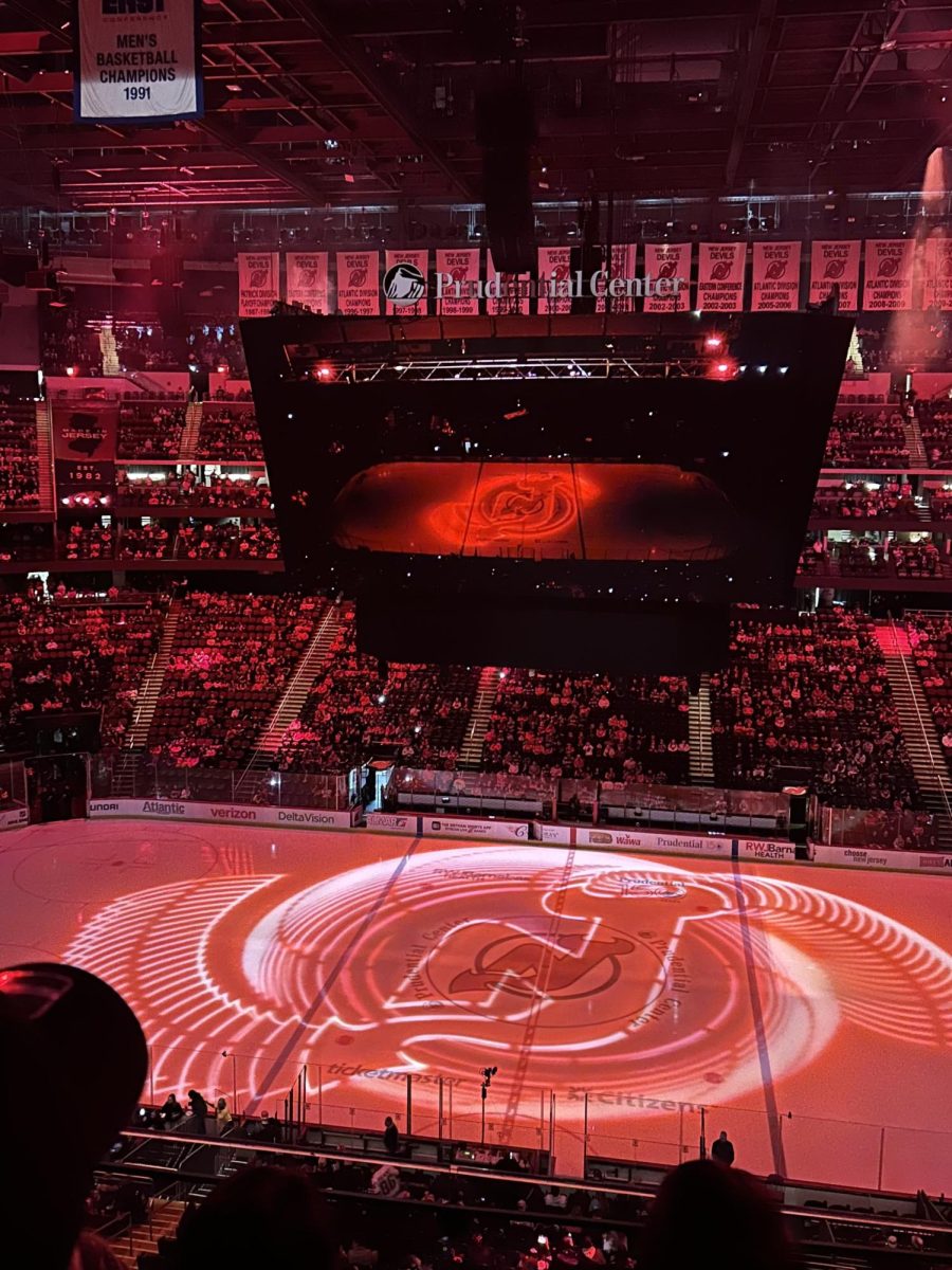 The largest jumbo-tron in the center of an inside arena is located in the Prudential Center. This was debuted in 2017 at a Devils game.