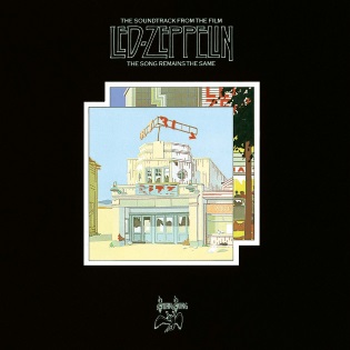 Cover art for the band Led Zeppelin where the feature song The Song Remains the Same is featured on