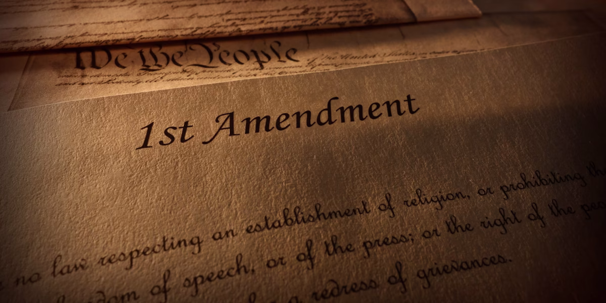 The First Amendments protects the freedom of speech in the United States.
