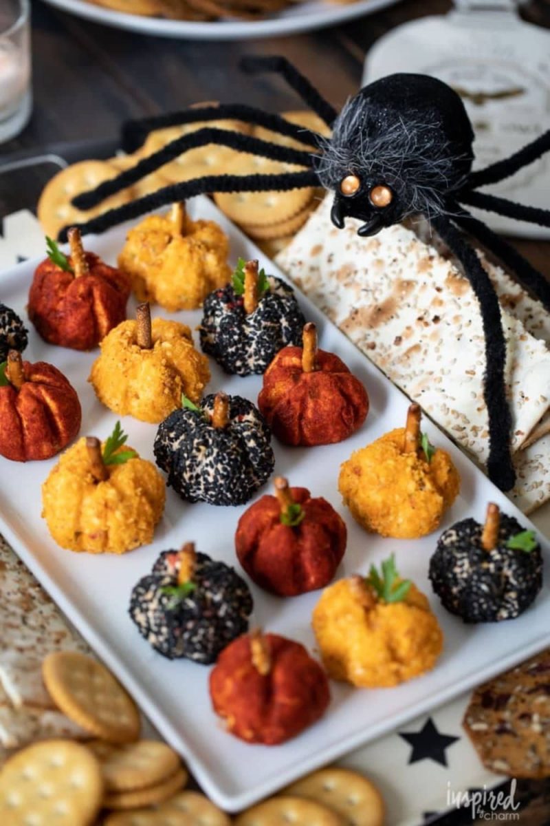 Mini pumpkin cheese balls