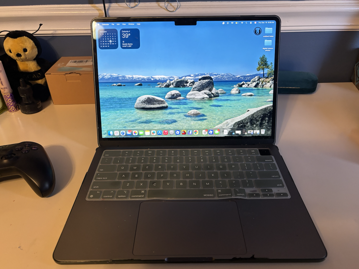 Photographed here is the MacBook Air, an extremely praised Apple device perfect for students and working adults.