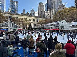 It started in 2002 with holiday shops inspired by Europe's Christkindlmarkt to make the park lively in winter. The addition of the free ice rink in 2005 significantly boosted its popularity, growing from about 80 shops to over 170.