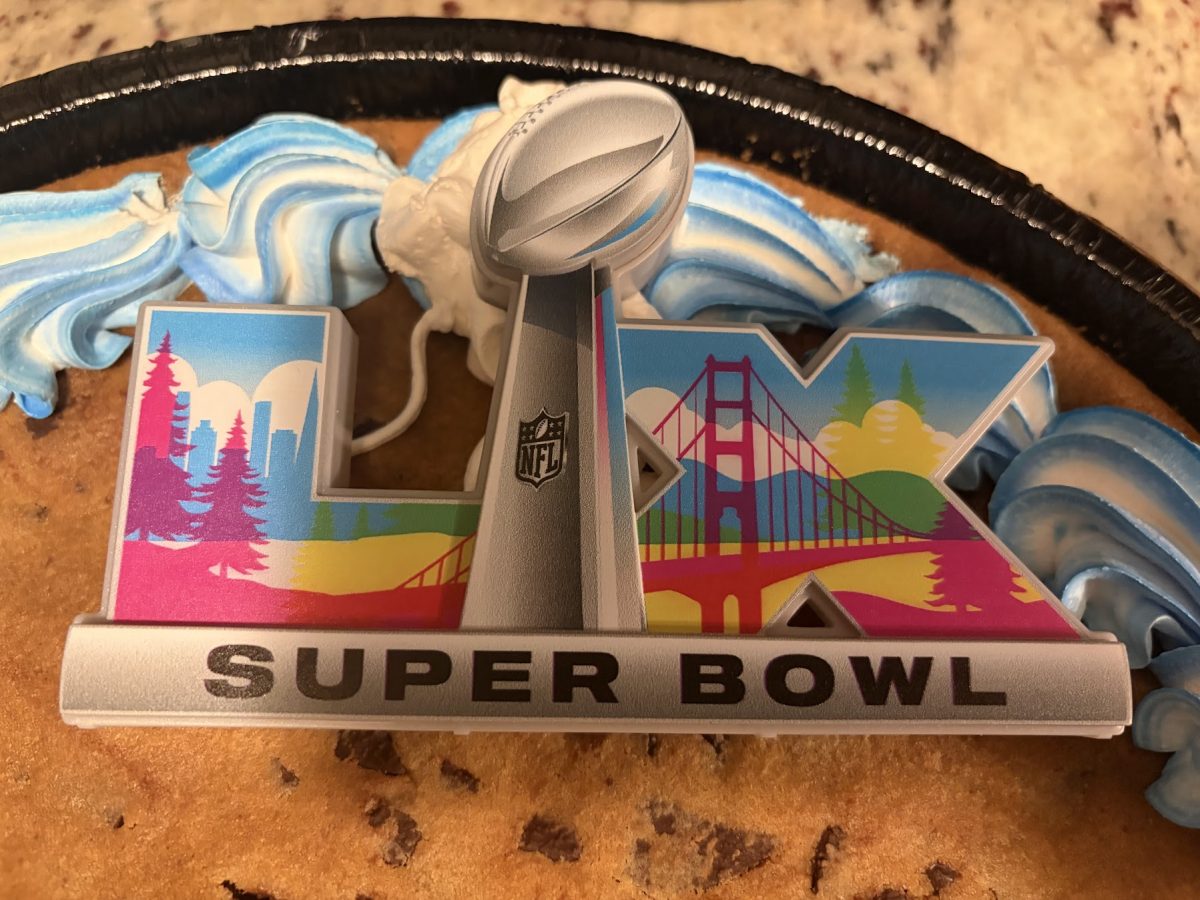 In celebration of Super Bowl LX, many bakeries sell desserts with the Super Bowl logo or the teams logo on it.