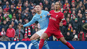 The battle against an incredible striker, Haaland, from Manchester City and an amazing defender, Van Dijk, from Liverpool. While Haaland has broken defensive lines for Manchester City, Van Dijk has proven that he can stop him.