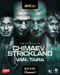 UFC 328 Chimaev vs Strickland lasted 5 rounds and resulted in a split decision. 